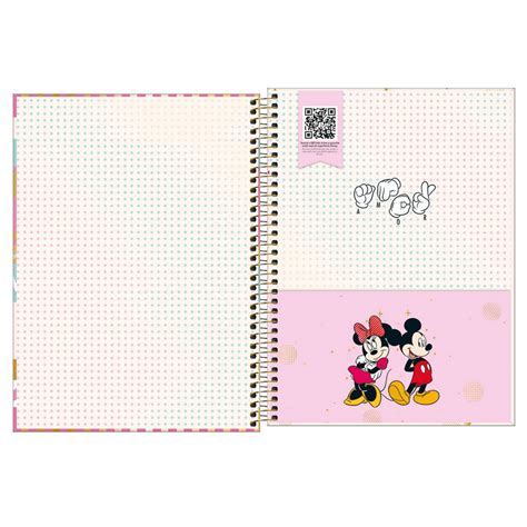 Caderno Universitario Espiral 1 Materia A4 Minnie Mouse 80 Folhas Capa