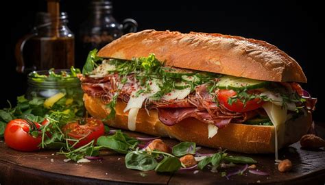 Freshness On Plate Grilled Pork Beef Tomato Ciabatta Salad