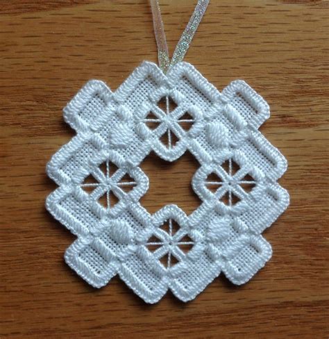 Norwegian Hardanger Holiday Ornament Etsy Hardanger Embroidery Learn