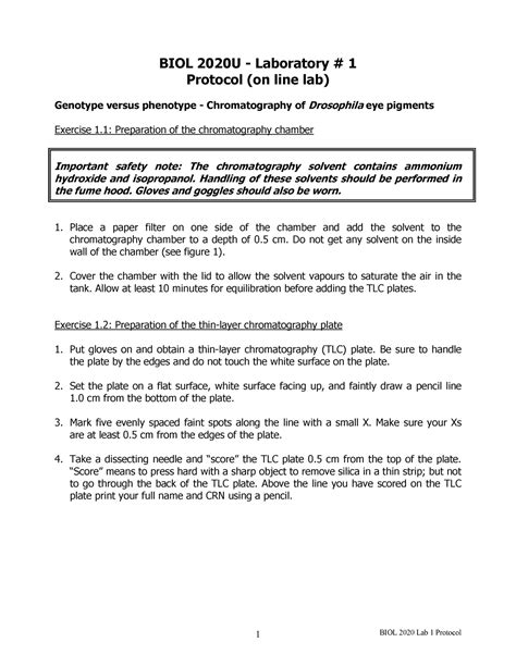 Lab 1 Protocol 2022online Biol 2020u Laboratory 1 Protocol On Line Lab Genotype Versus