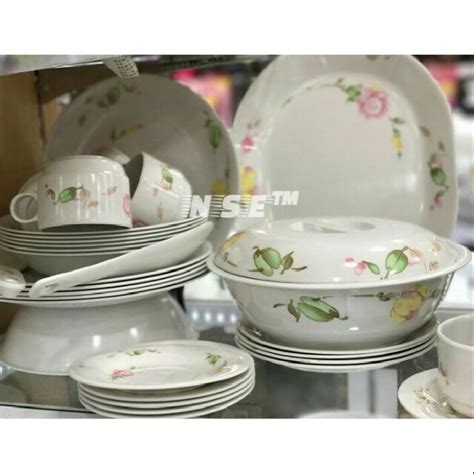 New Pcs Country Rose Melamine Dinner Set Ala Corelle Set Cawan