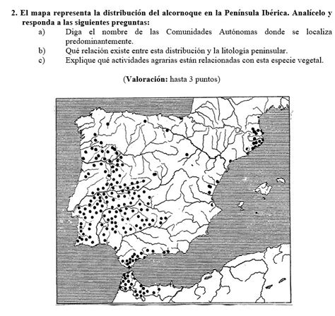 Lyceo Hispánico Ejercicio Práctico De Geografía De España N º 52 Mapa De La Distribución Del