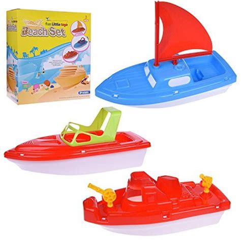 Fun Little Toys Bath Boat Toy, Pool Toy, 3 PCs Yacht, Speed Boat, Sailing Boat, Aircraft Carrier ...