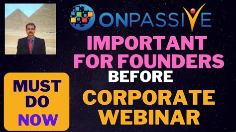 Onpassive Important For Founders Before Corporate Webinar Latest