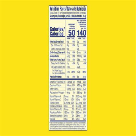 Nesquik Strawberry Milk Powder Nutrition Facts Besto Blog