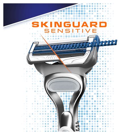 Gillette Skinguard Sensitive Razor + 3 Blades | Wilko