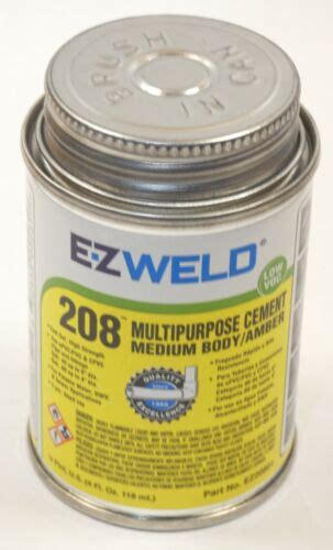 New Ez Weld Cement Oz Can Amber Pvc Cpvc Abs Low Voc