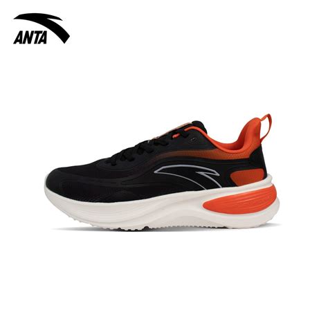 Anta Men A Flow Running Shoes Black Persimmon Orange Kasut Larian Shopee Malaysia