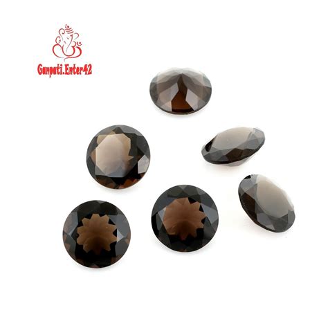 NATURAL SMOKY QUARTZ FACETED ROUND CUT 15x15 MM CALIBRATED SIZE LOOSE