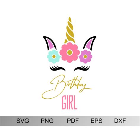 Unicorn Birthday Girl Svg File For Cricut And Silhouette Etsy