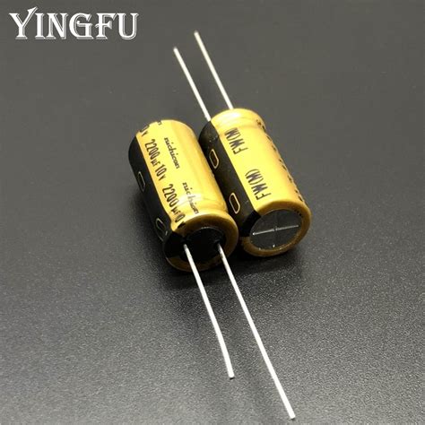 2ชิ้น10ชิ้น 2200uf 10v Nichicon Fw นิชิคอน 10x20mm 10v2200uf Hifi เสียง ตัวเก็บประจุ Capacitor