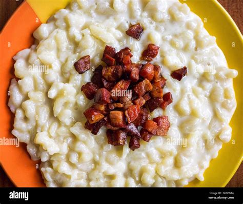 Slovak National Dish Bryndzove Halusky Is Made Of Small Potato