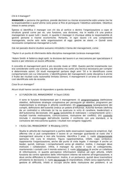 Lezioni Dispense Del Corso Di Organizzazione Aziendale Che