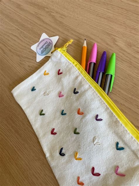 Hand Embroidered Pencil Case Hand Embroidery Art Embroidery Cases