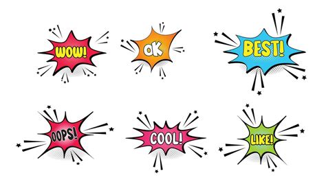 Set Of Speech Bubbles Set Comics Book Balloon Bubble Speech Phrase