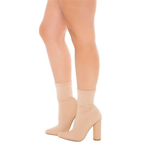 Cape Robbin Women S Paw Mid Calf High Heel Boot Paw Nude Shiekh
