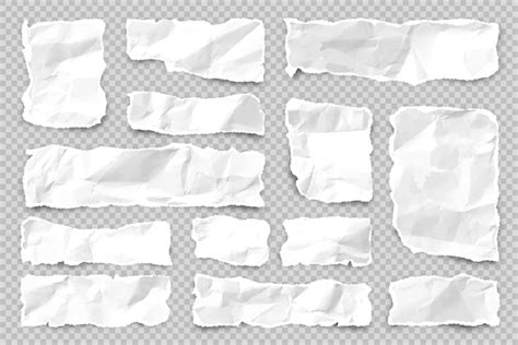 Premium Vector Ripped Paper Strips On Transparent Background