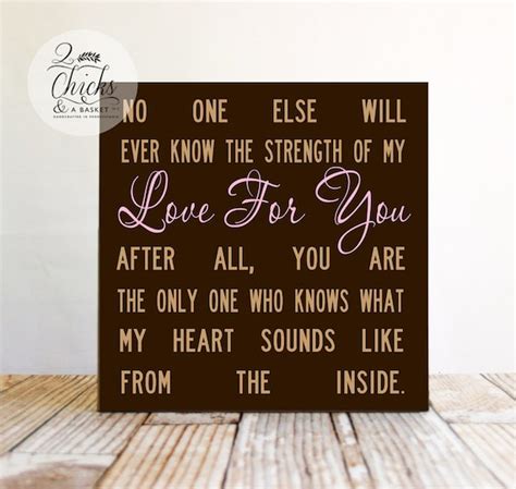 No One Else Will Ever Know The Strength Of My Love Brown Etsy