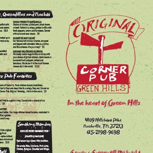 Corner Pub menu - BoydTech Design, Inc.