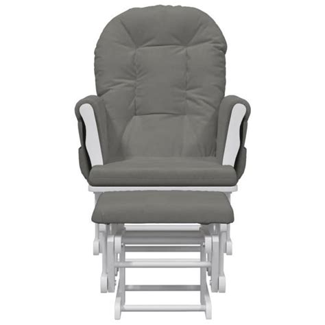 Omabeta Fauteuils à bascule Chaise berçante avec repose pied Gris