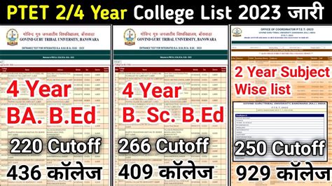 Ptet College List Ptet College List Kaise Check Kare B