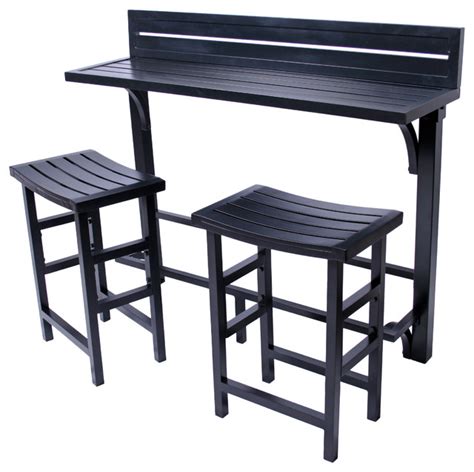 Balcony Bar 3 Piece Set Contemporary Outdoor Pub And Bistro Sets