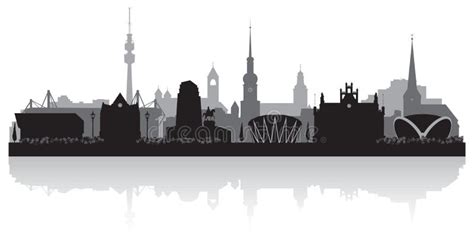 Dortmund Germany City Skyline Silhouette Vektor Illustrationer