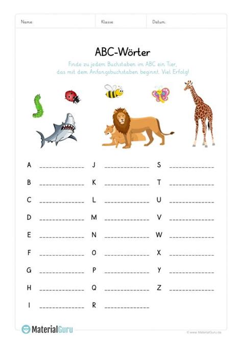 Abc Lernen Arbeitsblätter - Brent Martin Schule