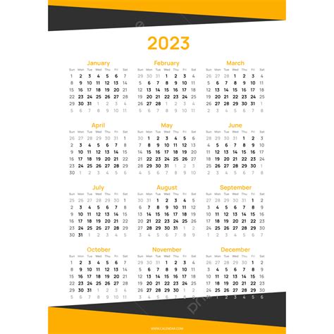 Gambar Desain Sederhana Kalender Kuning Dan Hitam Kalender