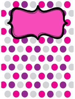 Cute Editable Polka Dot Binder Covers By Kayla Hall Tpt