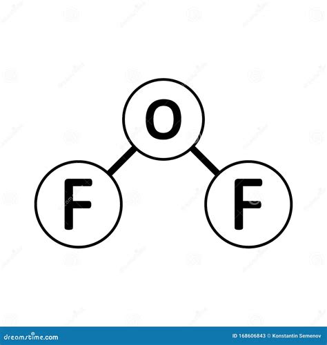 Oxygen Difluoride Molecular Structure Isolated On White Stock Illustration | CartoonDealer.com ...