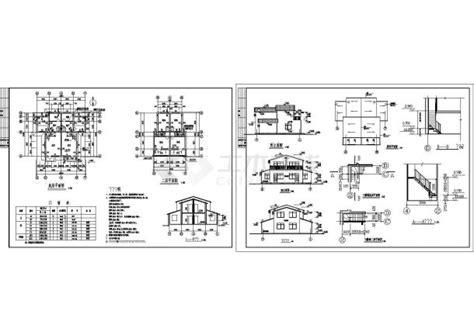 某村镇小别墅全套建筑施工设计cad图纸（含门窗表，设计说明）图纸设计说明土木在线