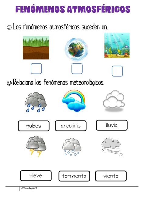 Fenómenosatmosféricos worksheet School Worksheets