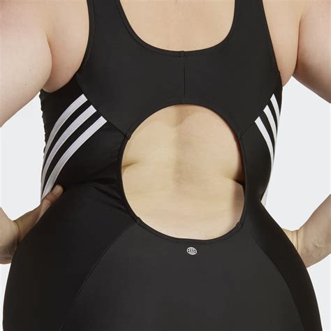 Adidas 3 Stripes Swim Suit Plus Size Black Adidas Uae