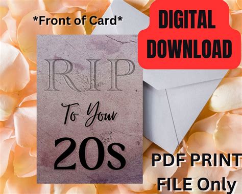 Rip To Your 20s Card Digital Download Birthday Card Etsy