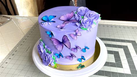 PASTEL CON MARIPOSAS DE PAPEL AZÚCAR COMESTIBLE YouTube