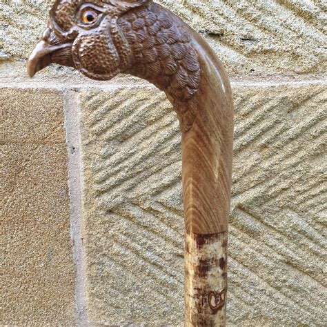 Hand Carved Pheasant Walking Stick Country Sticks