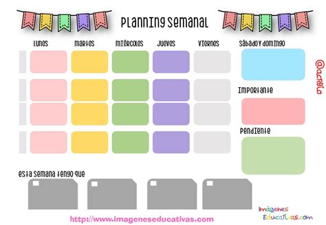 Planificador Semanal 1 Imagenes Educativas