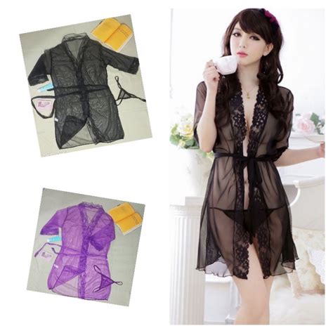 Jual Baju Dinas Malam Kimono Lingerie Sexi G String Bahan Renda