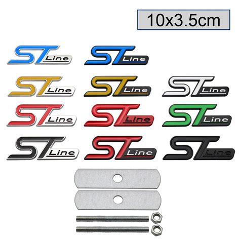 ST Line Car Side Metal Emblem Sticker Tail Trunk Badge Decal For Ford