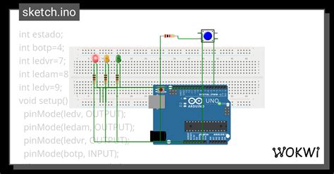 SEMAFORO PEDESTRE Wokwi ESP32 STM32 Arduino Simulator