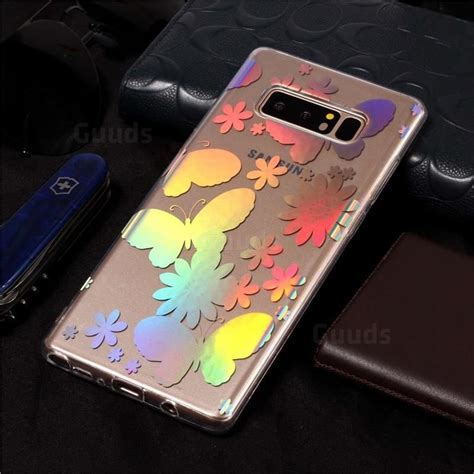 Pansy Pattern Bright Color Laser Soft Tpu Case For Samsung Galaxy Note