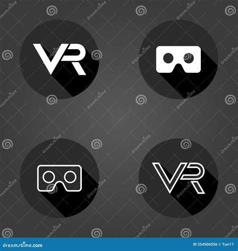 Black And White Flat Icons With Vr Logos Editorial Photo Illustration