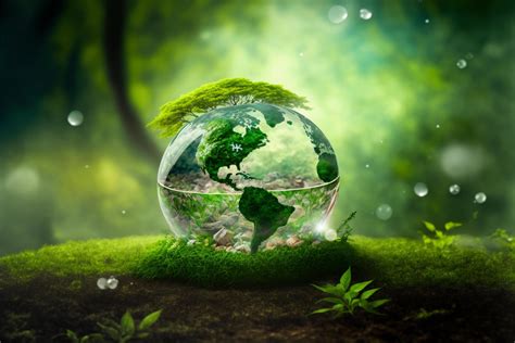 Save Earth Day Poster Environment Day Nature Green Glossy Background