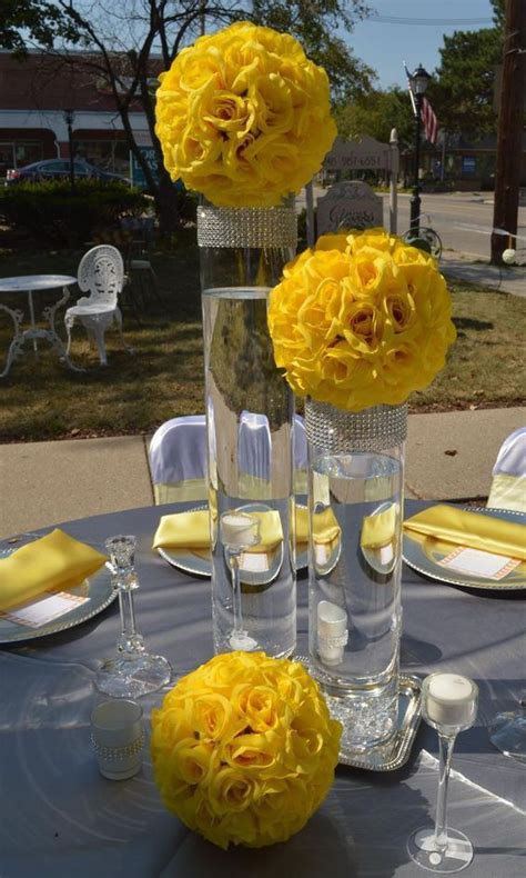 Yellow Kissing Balls Yellow Centerpieces Flower Ball Centerpiece