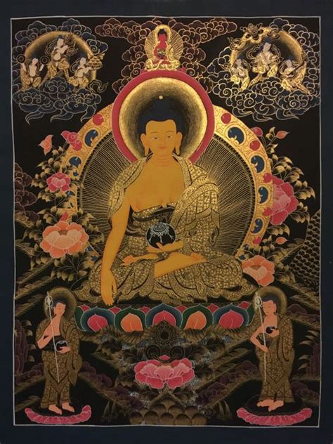 Hand Painted Thangka Shakyamuni Buddha Tibetnepal Late Catawiki