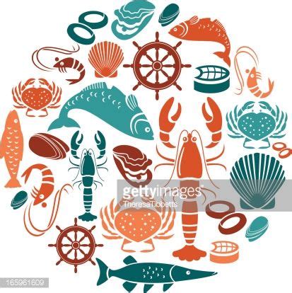 Seafood And Fish Icon Set Vector Art Getty Images Crab Illustration