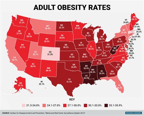 Obesity Map Of The United States - Aloise Marcella