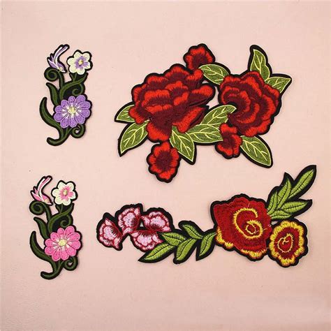 Fabric Embroidered Beautiful Flower Patch Clothes Sticker Bag Sew Iron