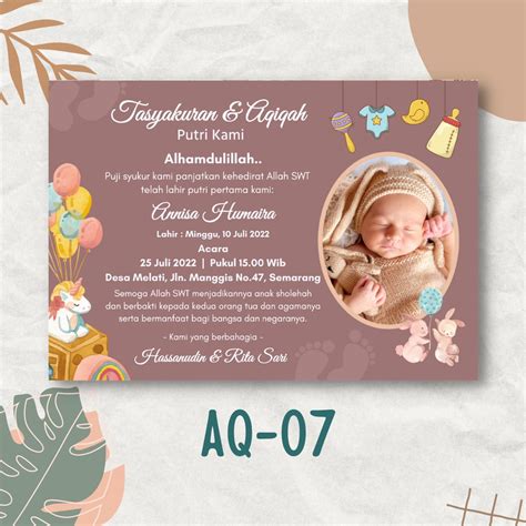 Jual ISI 50pcs KARTU Ucapan Tasyakuran Kelahiran Anak Aqiqah